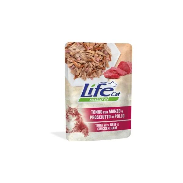 life pet care natural cat busta multipack 30x70g tonno con manzo