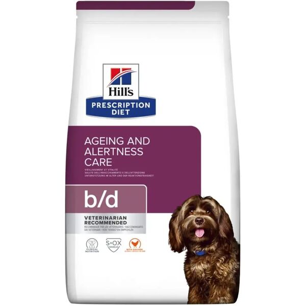 hills hill's prescription diet b/d ageing alertness care alimento secco per cani 3kg