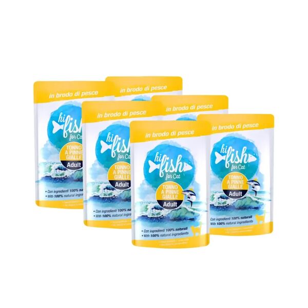 hi fish cat busta multipack 6x70g tonno a pinna gialla