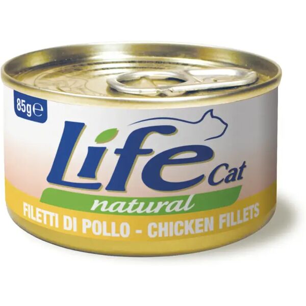 life pet care natural cat lattina multipack 6x85g filetti di pollo