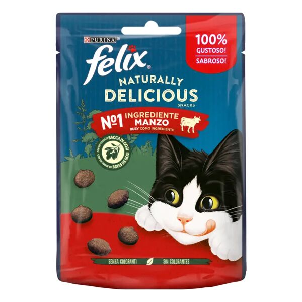 felix snack gatto naturally delicious al manzo 50g