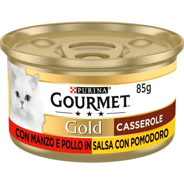 gourmet gold casserole lattina multipack 24x85g manzo e pollo in salsa di pomodoro
