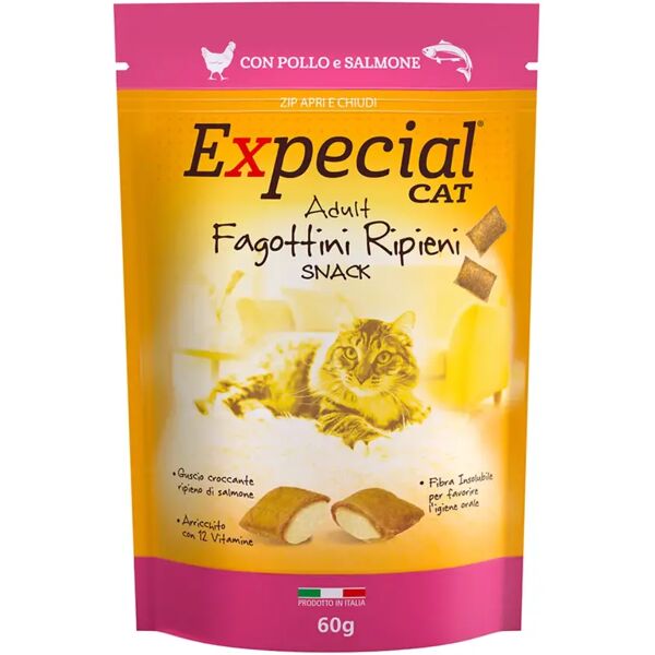 expecial cat fagottini snack con pollo e salmone 60g 60g