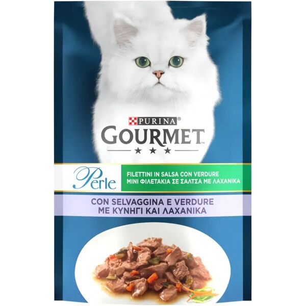 gourmet perle filettini in salsa cat busta multipack 26x85g selvaggina e verdura