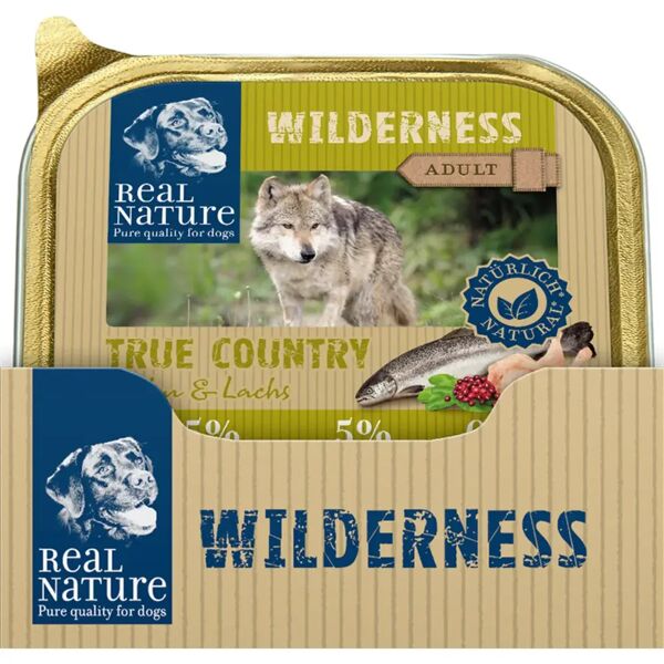 real nature wilderness dog vaschetta multipack 16x100g pollo e salmone