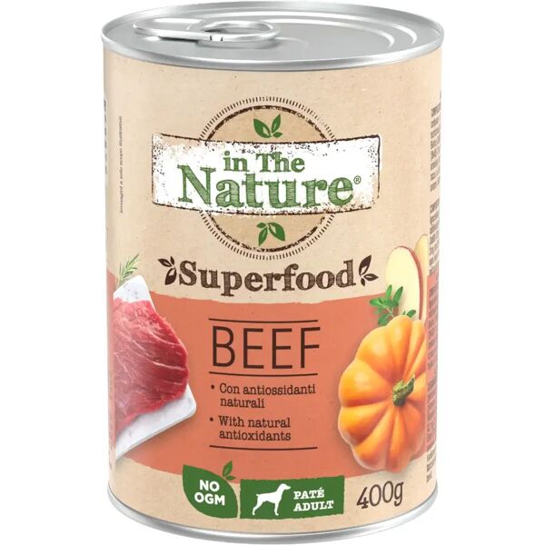 in the nature superfood dog lattina 400g manzo con zucca e mela