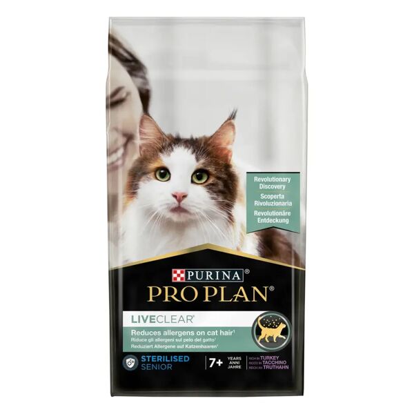 purina pro plan proplan live clear senior 7+ sterilised tacchino 1.4kg