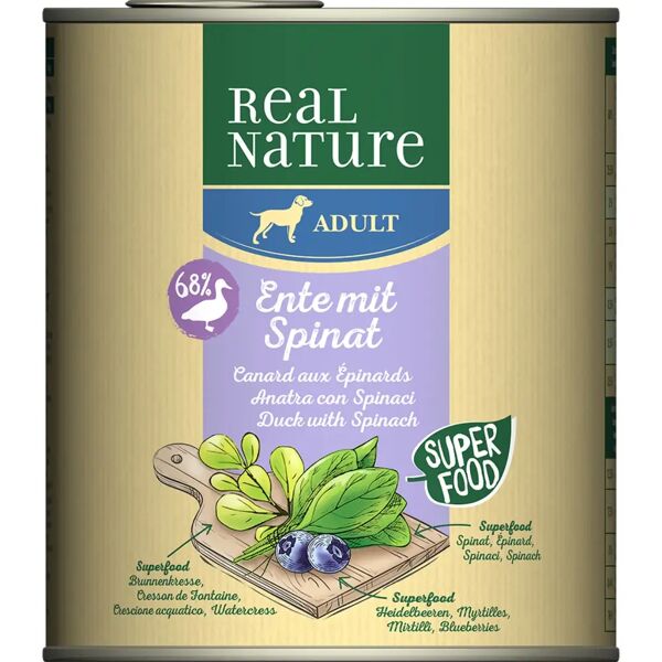 real nature dog lattina 800g anatra e spinaci