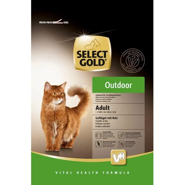 select gold selected gold gatto dry adult outdoor pollame riso 400g