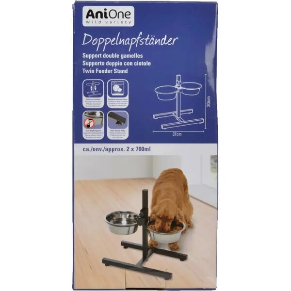 anione supporto doppio con ciotole per cane ml.700x2