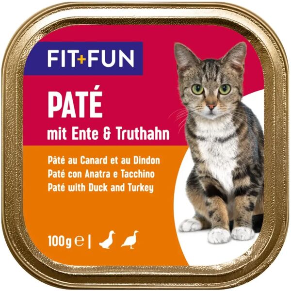 fit and fun fit+fun cat vaschetta multipack 16x100g anatra e tacchino