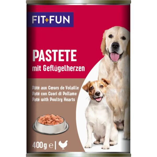 fit and fun fit+fun dog paté lattina 400g cuori di pollame