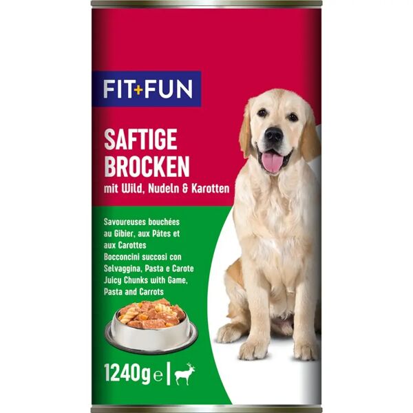 fit and fun fit+fun dog lattina 1240g selvaggina con pasta e carote