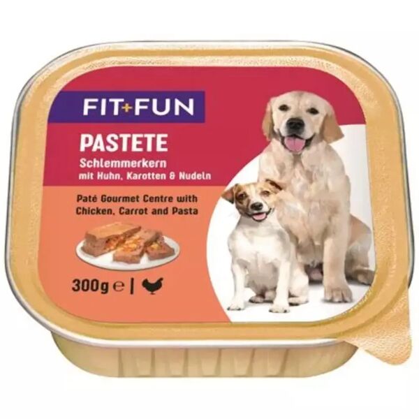 fit and fun fit+fun dog vaschetta multipack 9x300g pollo carote e pasta