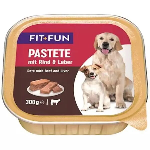 fit and fun fit+fun dog vaschetta multipack 9x300g manzo con fegato