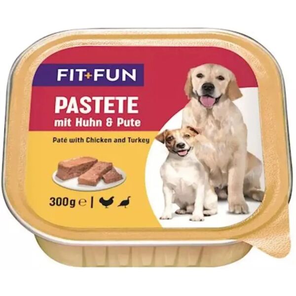 fit and fun fit+fun dog vaschetta multipack 9x300g pollo con tacchino