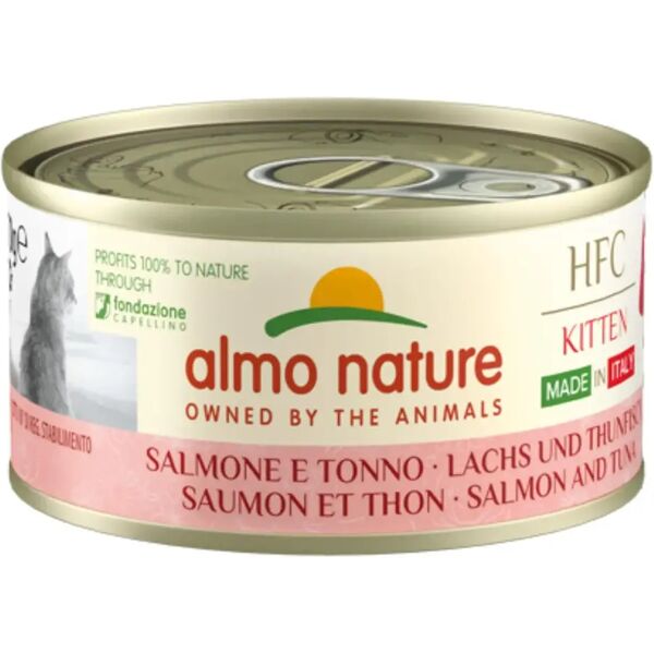 almo nature hfc kitten made in italy lattina multipack 24x70g salmone e tonno