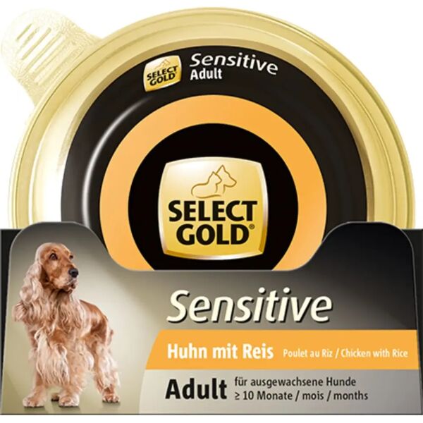 select gold sensitive dog vaschetta multipack 10x125g pollo con riso