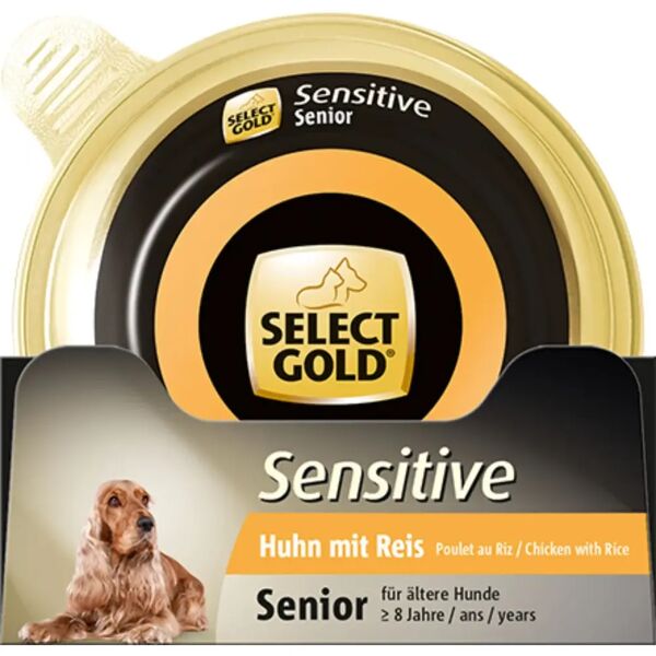select gold sensitive dog senior vaschetta multipack 10x125g pollo con riso