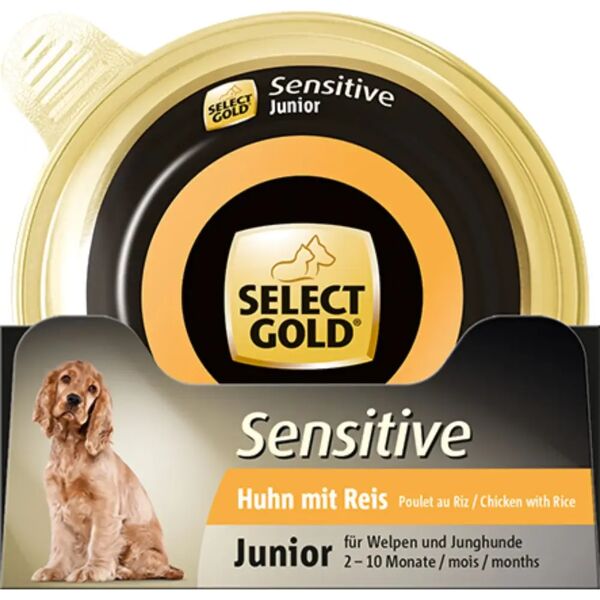 select gold sensitive puppy vaschetta multipack 10x125g pollo con riso