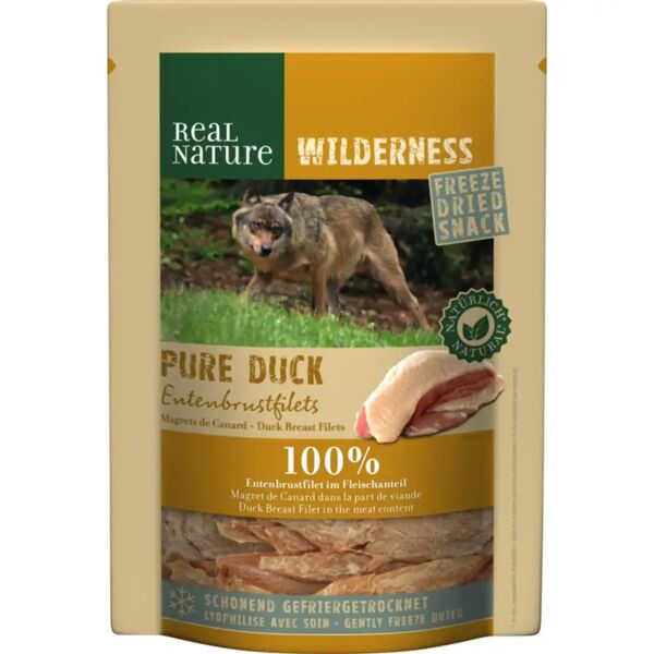 real nature wilderness snack dog pure dried 100g anatra