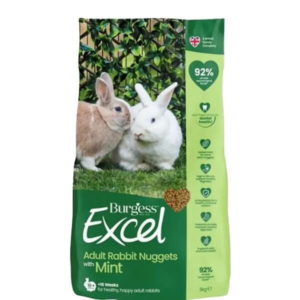 burgess excel adult rabbit menta 3kg