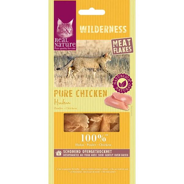real nature wilderness cat snack pollo 10g meat flak