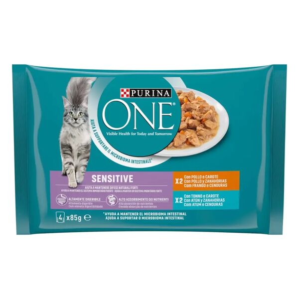 purina one sensitive cat busta multipack 4x85g pollo e tonno