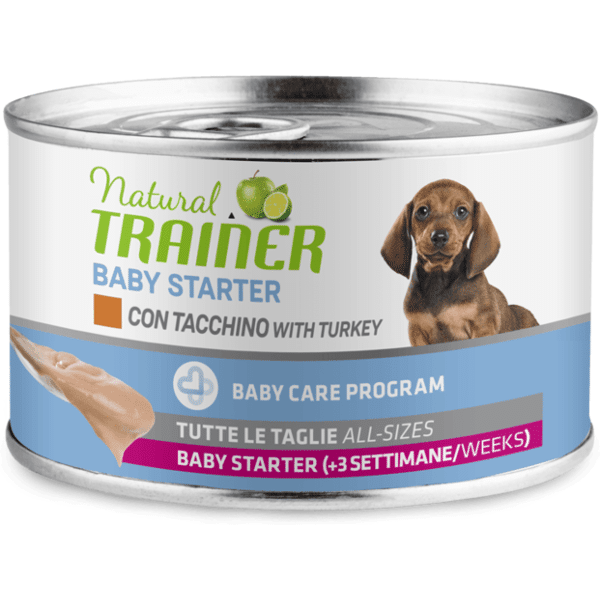 natural trainer baby starter dog lattina multipack 24x140g tacchino