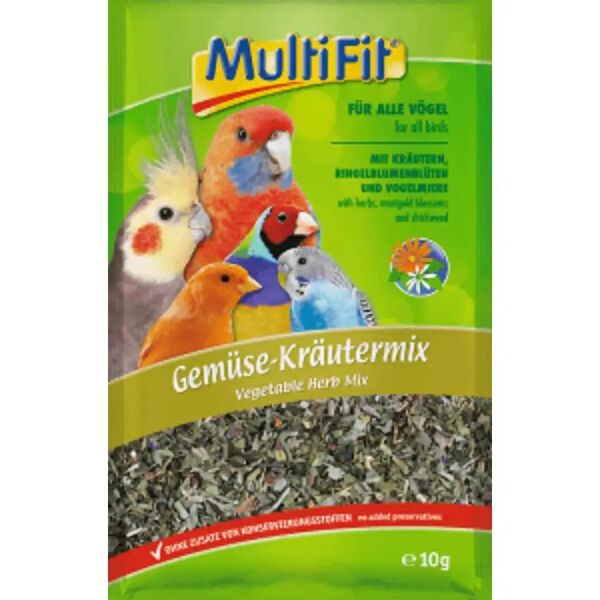 multifit mix snack per uccelli con frutta e verdura 10g