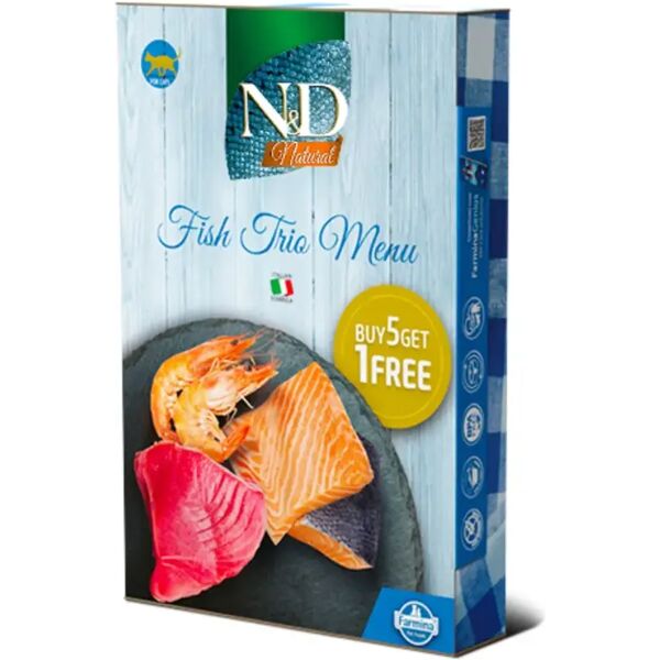 n&d natural cat fish trio menu lattina multipack 6x70g mix pesce