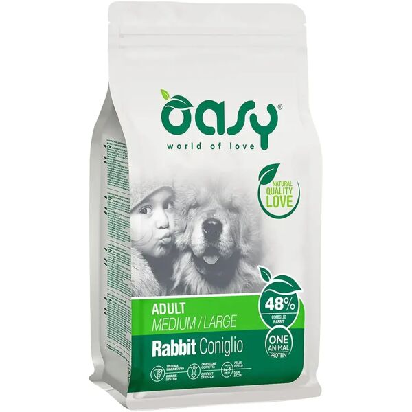 oasy dry dog one adult medium large coniglio 12kg