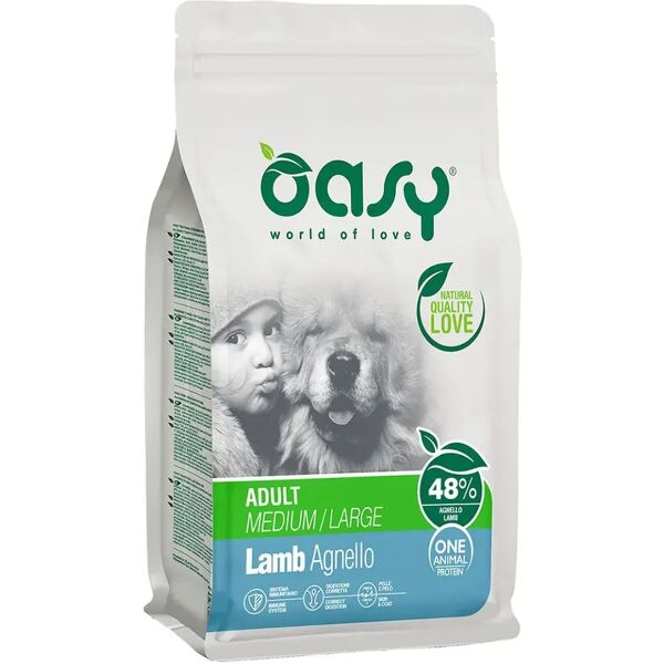 oasy dry dog one adult medium large agnello 2.5kg