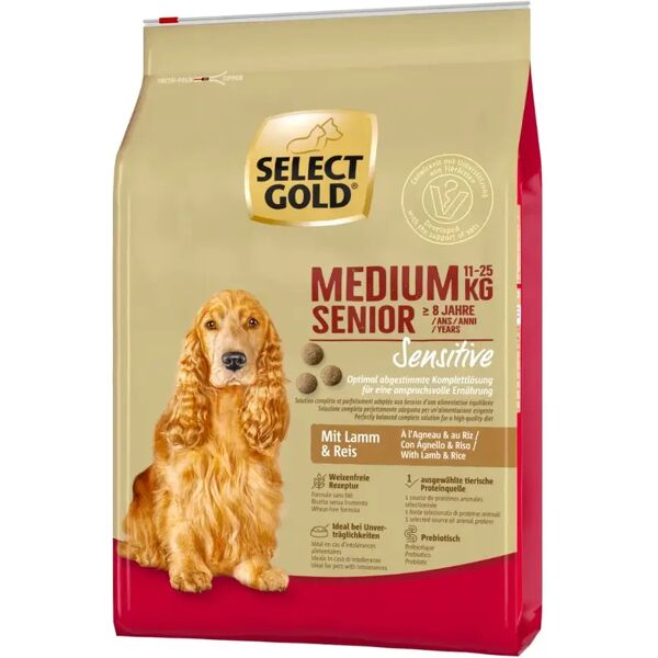 select gold sensitive medium senior con agnello e riso 4kg