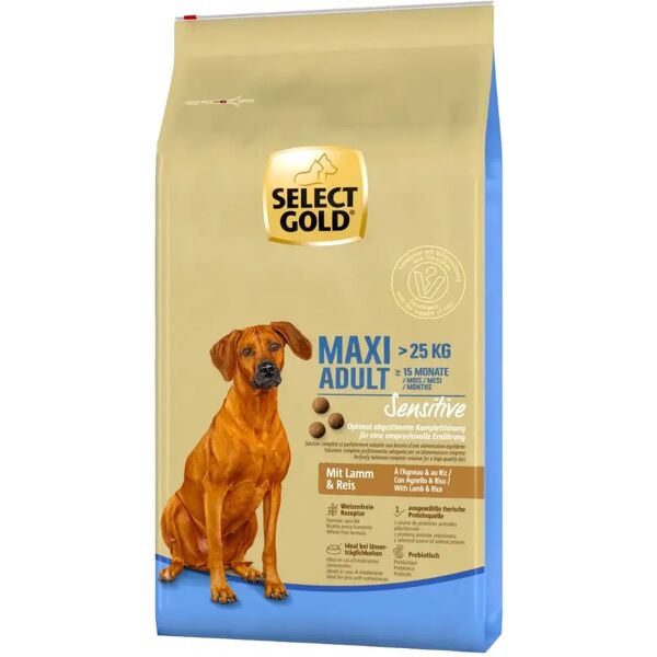 select gold sensitive maxi adult con agnello e riso 12kg