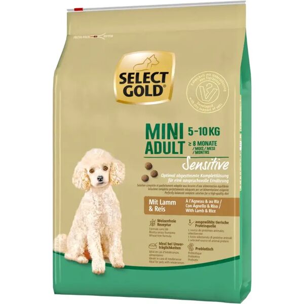 select gold sensitive mini adult con agnello e riso 4kg