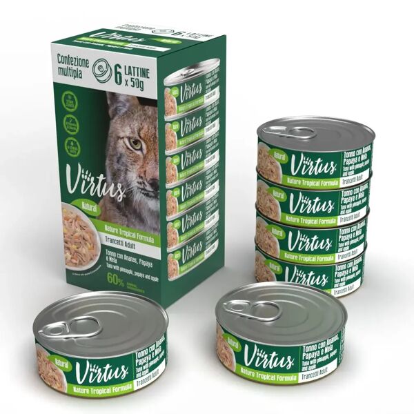 virtus cat natural multipack 6x50g tonno con ananas