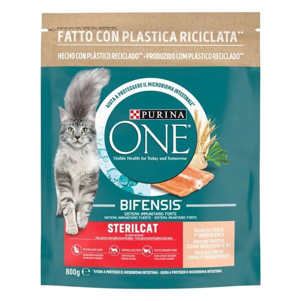 purina one bifensis sterilcat crocchette gatti trota e frumento 800g