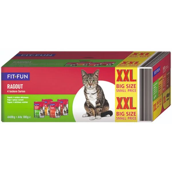 fit and fun fit+fun cat ragout busta multipack 44x100g mix carne