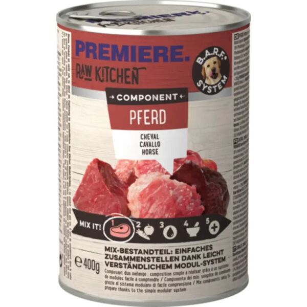 premiere raw kitchen dog lattina 400g cavallo