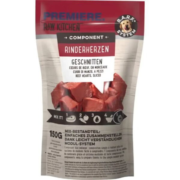 premiere raw kitchen dog busta multipack 8x150g cuori di manzo