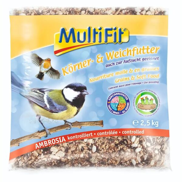 multifit alimento uccelli mix semi e fiocchi 2.5kg