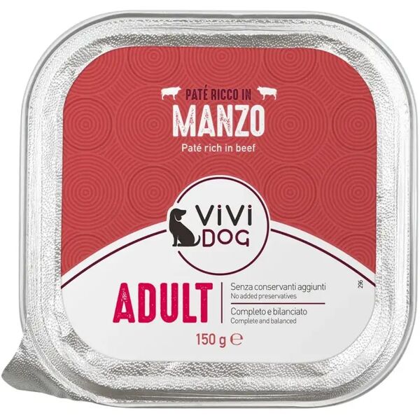 vivi dog adult vaschetta multipack 12x150g manzo