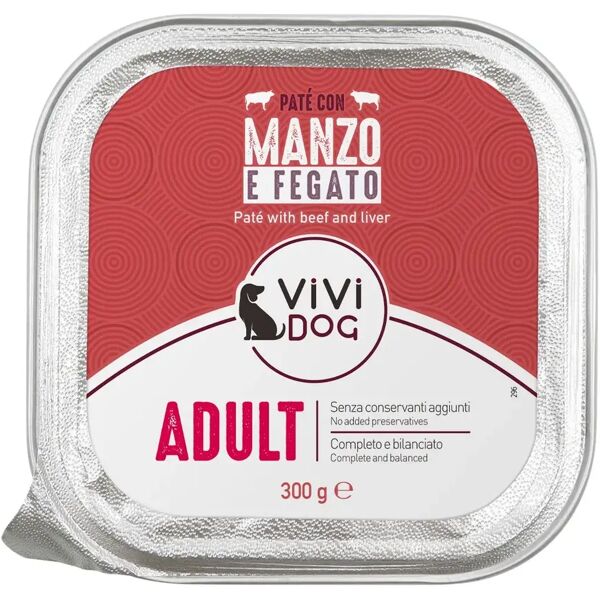 vivi dog adult vaschetta multipack 9x300g manzo e fegato