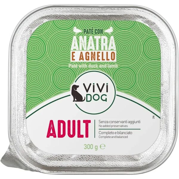 vivi dog adult vaschetta multipack 9x300g anatra e agnello