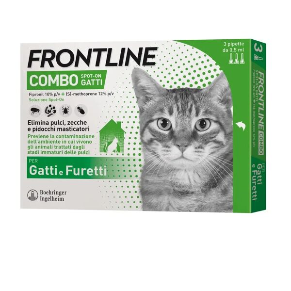 frontline combo antiparassitario spot on per gatti 3 pipette