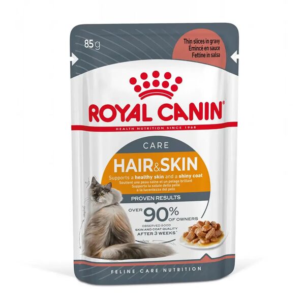 royal canin cat care hair&skin in salsa busta multipack 48x85g carni e derivati