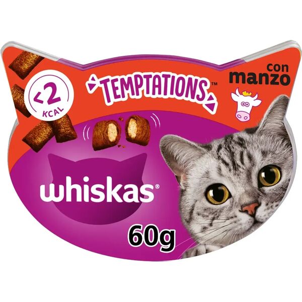 whiskas snack gatto temptations manzo 60g 60g