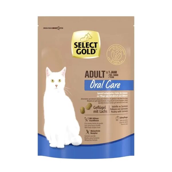 select gold cat oral care adult pollame con salmone 300g