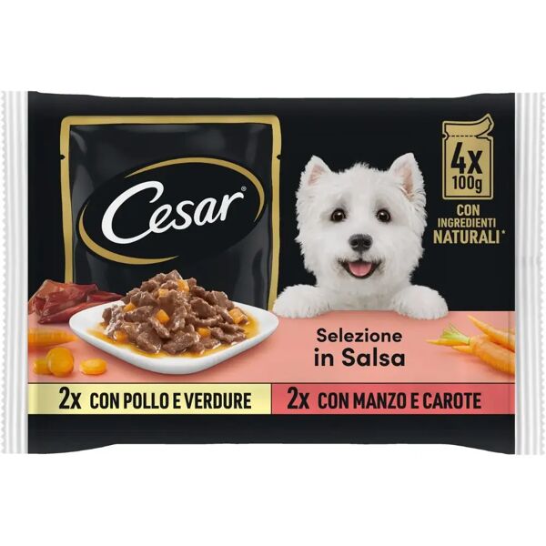 cesar dog busta in salsa multipack 4x100 mix carne e verdura